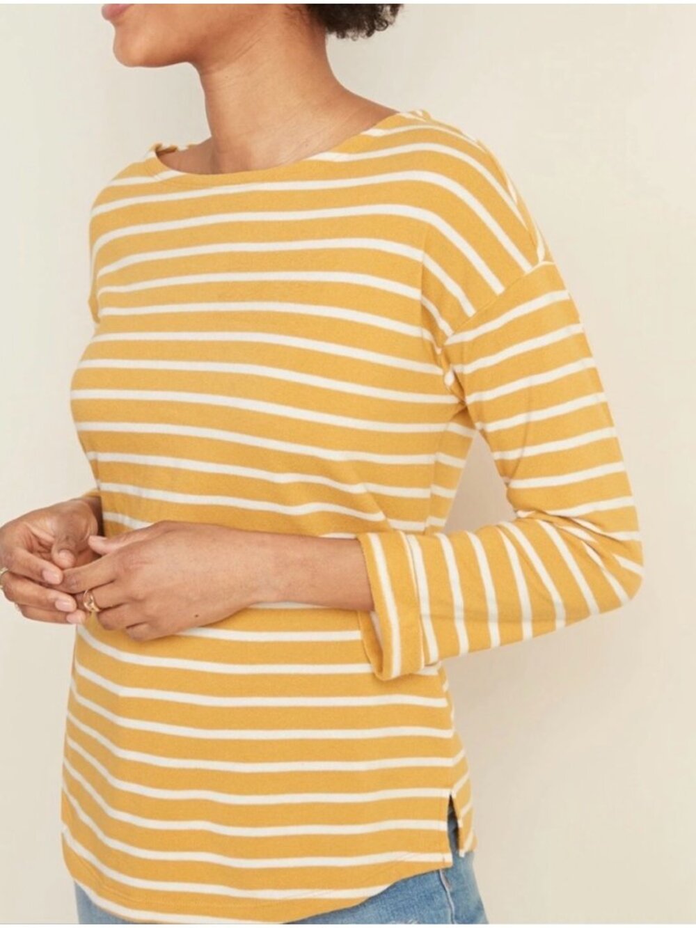 Old Navy Sz XXL Yellow Mustard Long-Sleeve Mariner Loose T-Shirt Pullover
